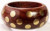 LG19 big wood bangle w brass dots